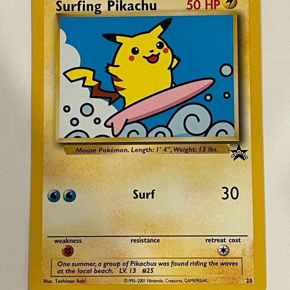 Pokemon Surfing Pikachu Promo Card 1995 #28.